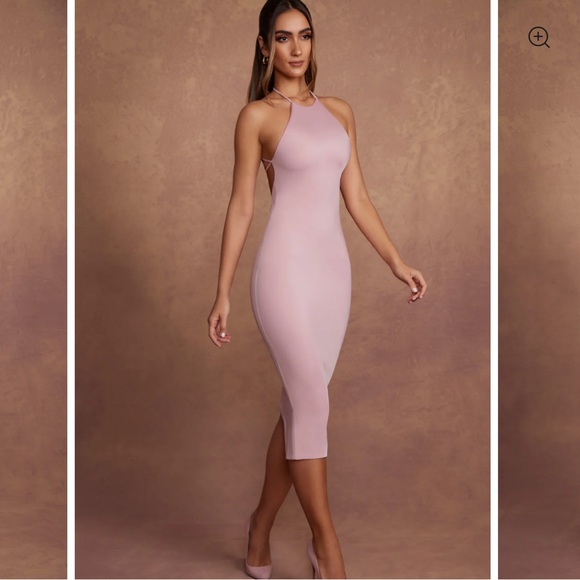 Oh Polly Dresses & Skirts - Brand New Mauve High Neck Backless Mid Dress